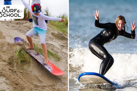  Surfen + sandboarden (totaal 4 uur) 