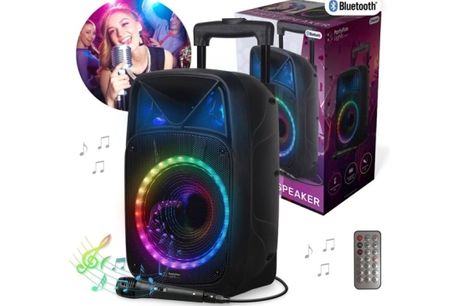 Bluetooth karaoke party speaker met feestverlichting 