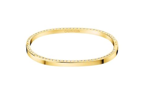 Calvin Klein goudkleurige armband met strass 
