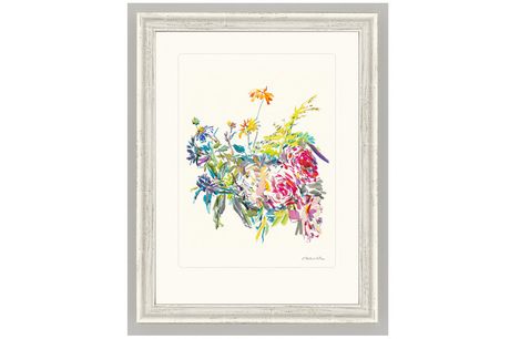 Blomsterbillede med roser. Oplev den livlige symfoni af farver på Oskar Kokoschka reproduktionen af 'Buket af sommerblomster med roser'. Inkl. fragt.