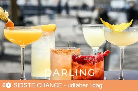 2 valgfri cocktails og trøffelfritter hos Darling. Nyd perfekt shakede cocktails med udsigt til Christiansborg