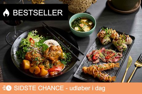 Asiatisk og autentisk . Forkæl dig selv og dine smagsløg med en lækker og autentisk asiatisk 3-retters menu hos District 13 centralt i Odense.