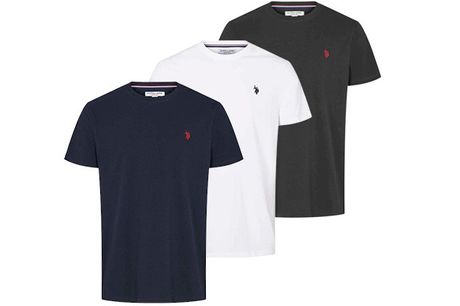 T-shirts fra U.S Polo Assn.. Opdatér garderoben med 2 eller 6 stk. t-shirts i 100 % blød og åndbar bomuld. Vælg mellem sort, hvid, blå eller mix.