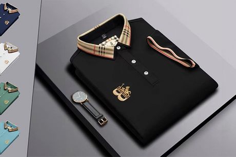 Burberry-inspireret åndbar T-shirt til mænd - 6 størrelser og 5 farver